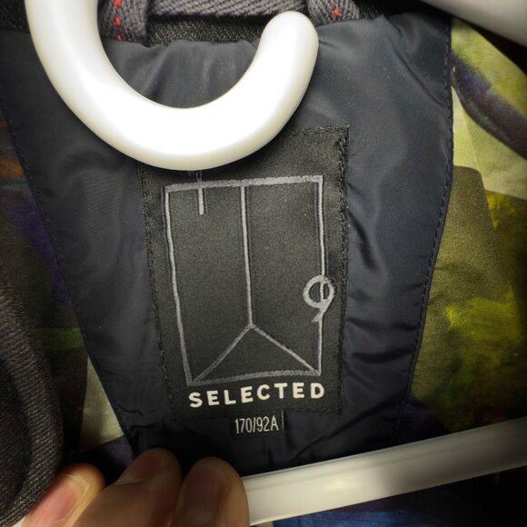 Selected “Happer” Padded Navy/Charcoal Blazer Jacket S - Picture 8 of 10